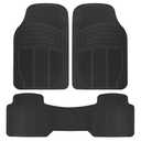 BDK ProLiner Car Floor Mats for Cars Trucks SUV, 3-Piece All-Weather Heavy Duty Rubber Liners with Universal Trimmable Fit, Durable Waterproof Vehicle Auto Floor Mats with Capture Ridges Black