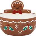 Bico Traditional Gingerbread Man Ceramic Candy Bowl, 17oz  Hand-Painted Holiday Treat Bowl, Christmas Decorative Dish for Candy, Jam, or Sauce  Microwave & Dishwasher Safe