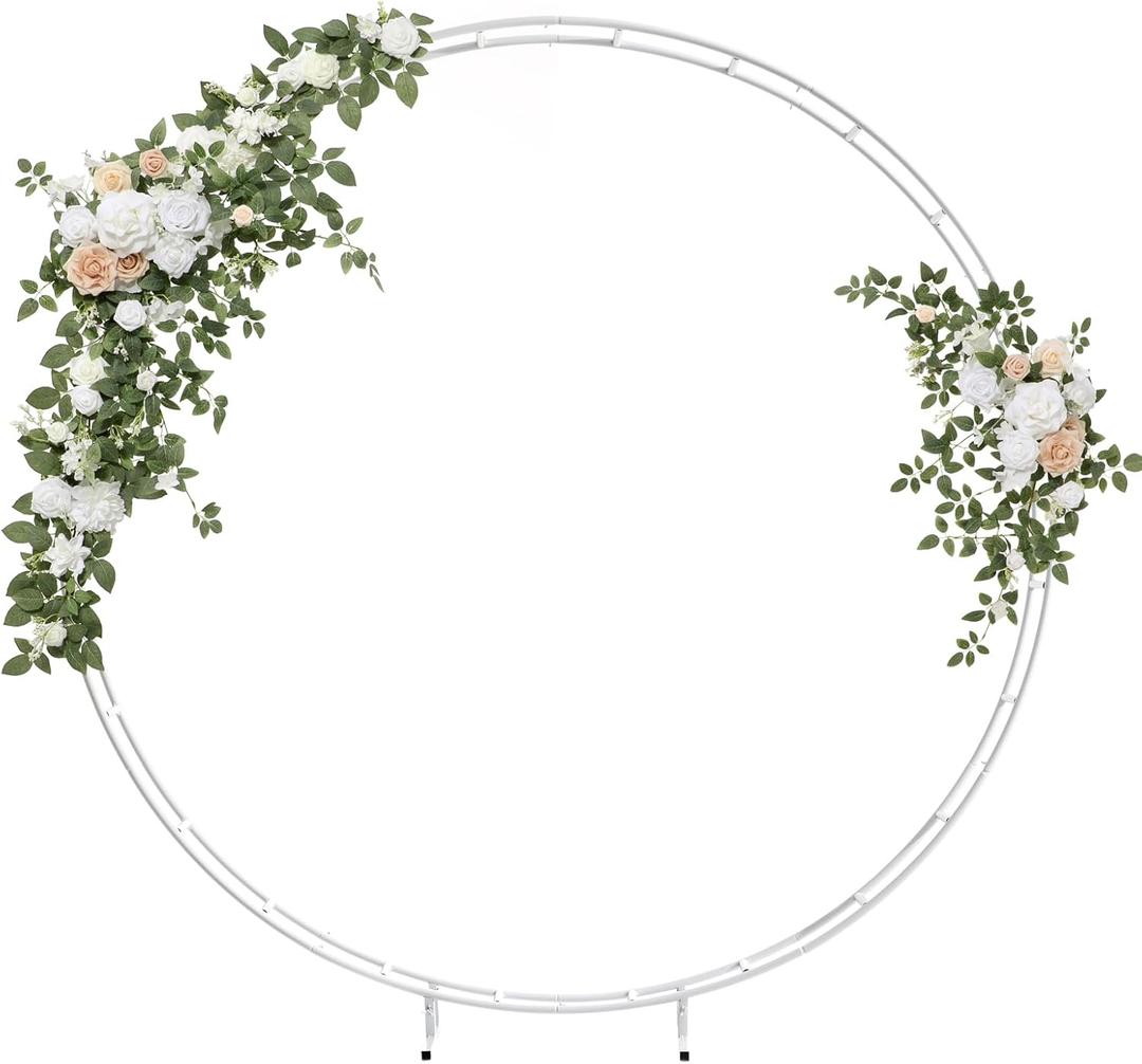 Ling's moment Wedding Arch Flowers - 4-Piece Set with 2 Floral Swags & 2 Rose Garlands, Artificial Outdoor Hanging Decor for Ceremony, Reception Backdrop, Party Arrangement, White & Sage