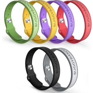 Mosquito Repellent Bracelets, 6 Pack Silicone Mosquito Repellent Bands with DEET Free, Natural & Waterproof Bug Wristbands for Kids and Adults, Outdoor Traveling Protection