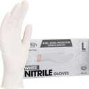 ForPro Professional Collection Disposable Nitrile Gloves, Chemical Resistant, Powder-Free, Latex-Free, Non-Sterile, Food Safe, 4 Mil, White, Large, 100-Count