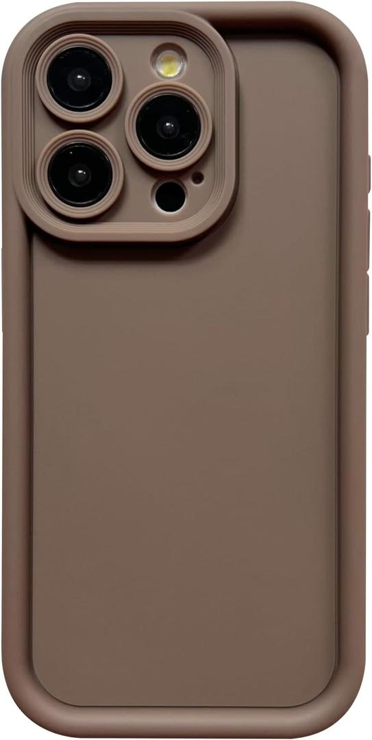 Puxicu Slim Case for iPhone 14 Pro, Enhanced Camera Protection, Shockproof Skin-Friendly Touch Soft Case Cover for iPhone 14 Pro Phone 6.1 Inch, Coffee (Coffce)