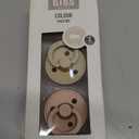 Bibs Pacifiers Color Collection, Set of 2 BPA-Free Latex Pacifiers Made in Europe, Round Nipple Baby Pacifier. (6+ Month (Pack of 2), Vanilla / Blush)