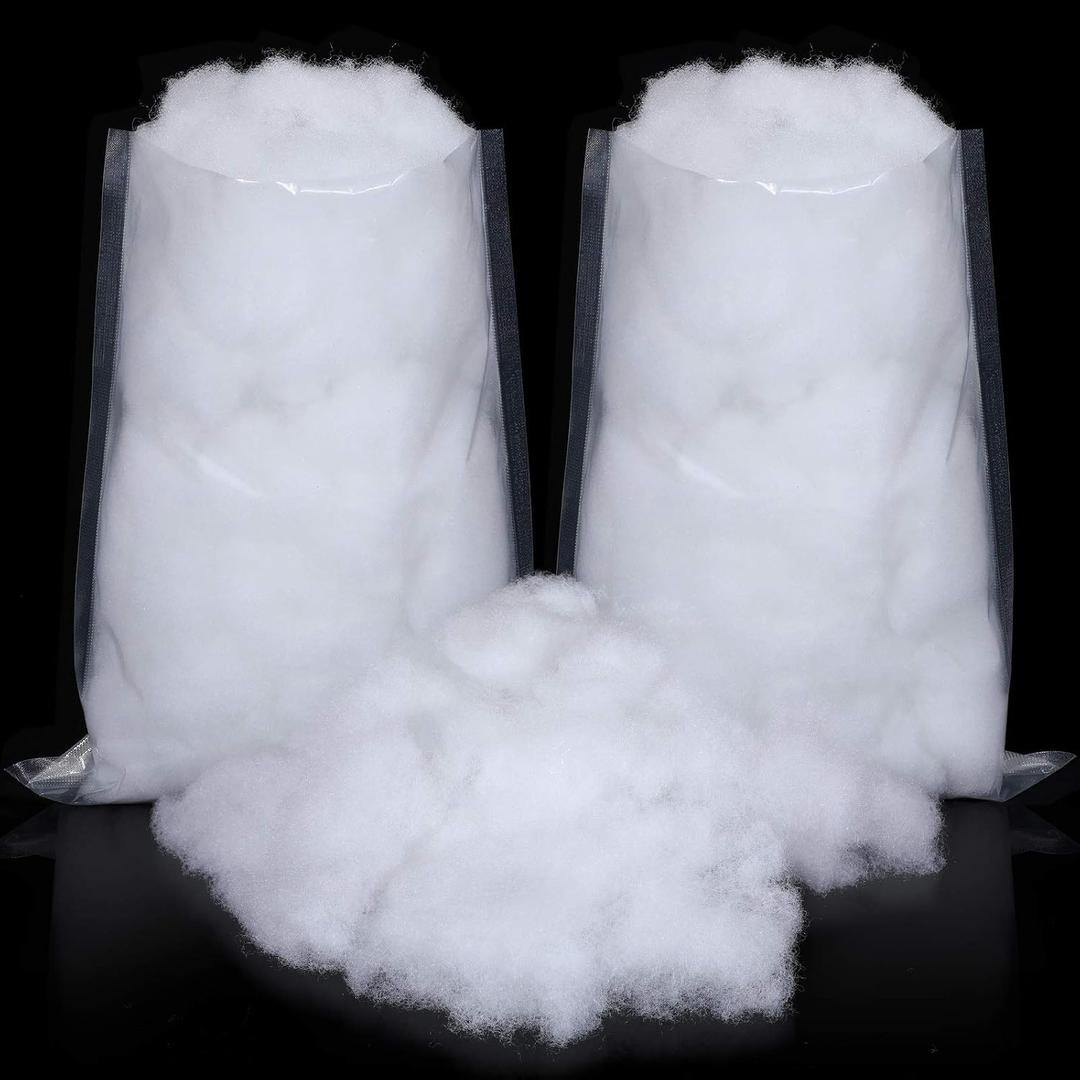 Sumind 2 Bags Fake Snow Decoration Fluffy Artificial Cotton Fiber Fluffy Fake Clouds Soft Blanket for Crafts Mantle Village Christmas Winter Indoor Home Decoration(White)