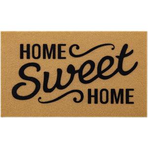 OLANLY Front Door Mat, Low Profile Doormat, Stain and Fade Resistant, Easy to Clean, for Indoor and Outdoor Entrances, Patio Porch or Entryway, Brown (35x23 Inch, Home Sweet Home)