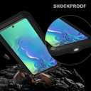 LOVE MEI Military Rugged Case for Samsung Galaxy S21 Fe, with Tempered Glass Screen Protector, Shockproof Dustproof Scratch Proof Hybrid Metal and Silicone Gel Heavy Duty Full Body Cover Black