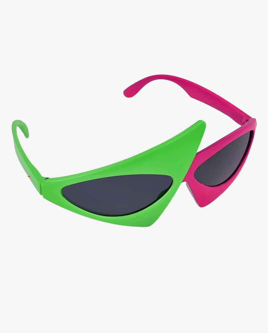 Vaulted Skulls & Co Triangle Sunglasses | Retro 80s Sunglasses | Asymmetric Sunglasses | Bright Neon Sunglasses