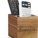 DRASTAR Acacia Remote Control Holder, Mini Remote Organizer for Table, Small Wooden Remote Box for Nightstand (1 Slot)