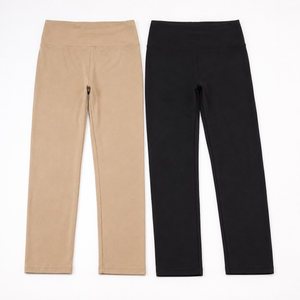 2-Pack Women's Leggings, Black and Beige, Size S-M