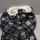 SCODI Men's Flannel Shirt Jacket Fleece Sherpa Lined Plaid Jackets Coat Full Zip Up Hoodie Winter Outwear (Large, Black White)