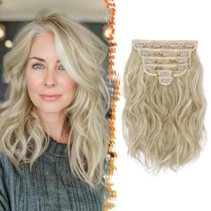 CJL HAIR Claw Clip Short Ponytail Hair Extensions DIY Bendable Metals Messy Bun Hair Piece for Wonen Wavy Curly Synthetic Fake Hairpieces Dirty Blonde