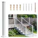 2.56" x 2.56" x 42" Modular Aluminum Deck Railing Post, AAMA 2604–Grade Textured Matte White Stair Railing Post Porch Post for Outdoor Decks, Porches, Patios & Balconies (Post Only)