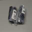 2 x Herseas Women's Loop Straps Bikini Sets 2 Piece Shine Ribbed Swimsuits Ruched High Waisted Bathing Suits (Black, S)