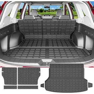 powoq Cargo Mat Compatible with 2019-2024 Subaru Forester Trunk Mat Cargo Liner Back Seat Protector TPE Replacement for 2019-2021 2022 2023 2024 Subaru Forester Accessories (Trunk Mat+Backrest Mats)