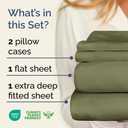 Extra Deep King Sheet Set - 4 Piece Breathable & Cooling Bed Sheets - Easily Fits 18 to 24 inch Mattress - Ultra Soft, Wrinkle & Fade Free with Extra Deep Pockets - Hotel Luxury Bedding - Sage Green