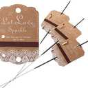 100pcs Rustic White Lace Wedding Sparkler Tags with Match Holder and Striker Send Off Exit Tags for Wedding, Kraft Paper