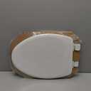 Mayfair Linden Slow Close Toilet Seat, Non Slip Heavy Duty Wood, Easy Install, Elongated, White