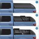 Soft Tri Fold Tonneau Cover Replacement for 2009-2025 Ram 1500 5.7ft Bed (67.4") Fleetside W/RamBox Truck Bed Cover with Led Light Only for Models with Factory Utility Track Sys.