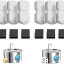 GIOTOHUN Cat Water Fountain Filter Replacement: 12 Cat Fountain Filter - 12 Pet Fountain Filter - 6 Carbon Filters & 6 Foam Filters - Suitable for GIOTOHUN Stainless Steel Cat Fountain S11