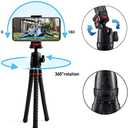 LINKCOOL 360 Rotation Flexible Octopus Tripod for iPhone/Smartphone/IPad/DSLR/Sports Action Camera, with Bluetooth Wireless Remote Shutter (Black)