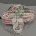 Baby Hangers for Closet 20pcs, Pink Kids Clothes Hanger Plastic, 11-14.5" Adjustable Perchas for Child Dresses, Non-Slip Children Bow Hanger for Girl Toddler Infant Nursery Newborn Clothing (Light Pink 20 Pack)