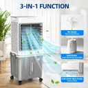 Flymoon Upgraded Cooling 10 Gallon Evaporative Air Cooler, Swamp Cooler with 120 Oscillation, 7-Hour Timer, Remote Control, Detachable Tank for Portable Air Conditioners, for Bedroom, Garage