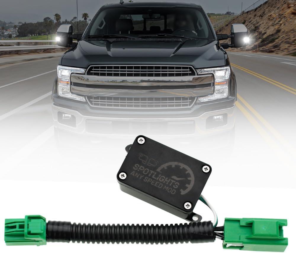 Mirror Spot Lights Low Speed Override Harness Adapter for 2015-2020 F150, 2017-2022 F250 F350 Super Duty Spot Lamps on At Any Speed