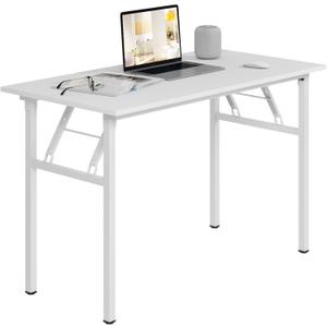 Need Office Computer Desk - 47.2L Sturdy and Heavy Duty Folding Laptop Table, Writing Table/Home Office Desk/Sewing Table, No Assembly Required, White AC5DW(120 * 60)