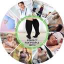 UISLII Plus Size Compression Socks Wide Calf Women Men,5 Pairs 20-30mmHg Extra Width Calf Viscose Knee High Compression Socks for Circulation Support (XL, Black/White/Purple/Green/Pink)