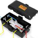 Outdoor Electrical Box (10.6x5.5x4.5 inch),Cover for Extension Cords and Power Strips,Ip54 Protect Power Strip,Weatherproof Outlet Cover for Timer Outlet,Plugs,Sockets,Holiday Light Decoration (Medium, Black)