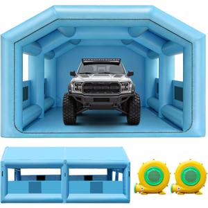 Inflatable Paint Booth for Car 20x13x9FT Portable Spray Booth Tent with 750W + 370W Dual Blowers Air Filter System for DIY Spray Car Truck Motorcycle Garage Furniture Part Painting