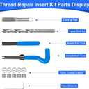 15PC SAE Thread Repair Kit 7/16-14 inch HSS Drill Helicoil Repair Kit for Internal Screw Holes Repairing (Blue)