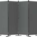 Morngardo Room Divider, Folding Privacy Screens, 4 Panel Room Partitions, 88" Foldable Wall Dividers, Portable Separating for Home Office Bedroom Dorm Decor (Grey)