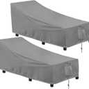 OutdoorLines Outdoor Waterproof Patio Chaise Lounge Chair Cover - UV Resistant Lounger Covers Heavy Duty Weatherproof Patio Sofa Furniture Covers, 2 Packs, 68Wx30Dx30H Inches, Gray (Grey)