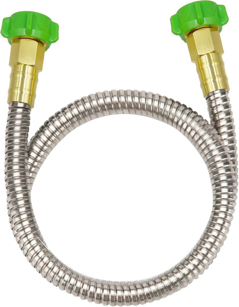 YANWOO 304 Stainless Steel 2ft Short Garden Hose with Female to Female Metal Connector, Flexible & Lightweight Water Hose (2ft)