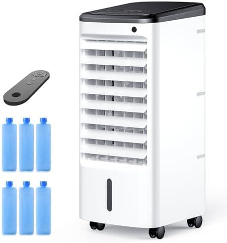 Amazon.com: Windowless Portable Air Conditoners, 3-IN-1 Portable AC with Remote, 3 Modes 3 Speeds, 1Gal Tank & 12H Timer, 65 Oscillation, Fast Cooling Quiet Ventless Swamp Cooler for Room Home Office, Off White : Home & Kitchen