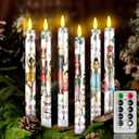 6 Pcs Christmas Flameless Candle Set Nutcracker Taper Candles with Remote Timer LED Flameless Battery Operated Santa Celebration Candles for Winter Christmas Home Decor Gifts