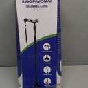 KingPavonini Walking Cane for Men Women Stability, Free Standing Foldable Cane, Ergonomic Handle Pivoting Quad Base, Heavy Duty 350 LBs, Adjustable Walking Canes for Seniors Balance with Travel Bag (Walnut)