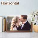 Mixoo 5x7 Picture Frame 2 Pack - Double Rustic Vintage Wooden Picture Frames 5x7 inch with Walnut Wood Base and High Definition Break Free Acrylic Glass Covers for Tabletop Desktop Display ( 5x7" Horizontal + Vertical)