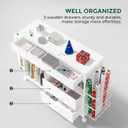 Wrapping Paper Storage & Organizer, Craft Cart with Ribbon & Gift Bag Storage, Wrapping Paper Organizer Holder(3 Wooden Drawers-White)