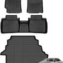 GINOWY-Floor Mats for Toyota Camry 2007-2011 (Petrol Models), Camry CESELEXLE All Weather Car Mats, TPE Cargo Trunk Mat Camry Accessories Car Mats