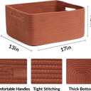 MiniArk Large Storage Baskets for Organizing, Closet Shelf Baskets for Clothes Blanket Towels, Baby Nursery, Toy Bins Box, Woven Rope Baskets, 17 x 13 x 7.5”, 4 Packs Oxide Red