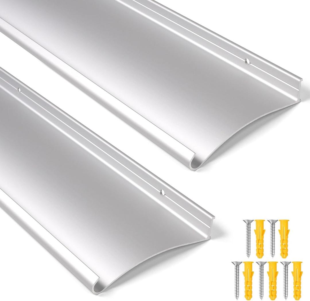 2Pack Heavy-Duty Aluminum Door Rain Drip Guard, 4 Extra-Wide and Thickened Window Door Rain Deflector, Size 40 Length, 4 Wide, 0.8Height (Silver)