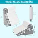 3Pcs Wedge Pillow Set for After Surgery,Acid Reflux Relief, Adjustable Bed Wedge Pillows for Sleeping,Anti Snore, Memory Foam Triangle Pillow for Back&Neck&Shoulder Pain Relief, White&Grey