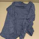 JomeDesign Long Sleeve Shirts for Women Crew Neck Sweatshirts Lightweight Sweaters Side Split Loose Casual Blouses (Medium, Blue)