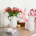 Tioncy 12 Pack Kitchen Sponges Bulk Dual Sided Scrubber Sponges Dishwashing Kitchen Cleaning Accessories for Household Supplies(Easter Bunny,White, Pink)