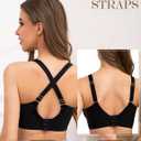 Plus Size Wireless Bras for Women No Underwire Push Up Bra Unlined Plunge V Large Breast Minimizer Bras (Black)