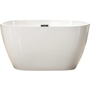 WOODBRIDGE 48" Acrylic Freestanding Bathtub Contemporary Soaking Tub, White Acrylic(Chrome Drain/Overflow),BTA1703-C-Drain&O