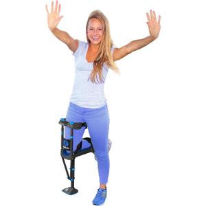 iWALK3.0  The Original Hands Free Knee Crutch - Alternative to Crutches and Knee Scooters - iWALK Replaces Crutches for Adults - Peg Leg Crutch For Lower Leg Injuries - See All Qualifications for Use - Not for Elderly or Balance Impaired (Black and Blue)