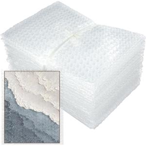 50-Pack 12"x16" Clear Bubble Out Bags for Packing & Shipping, Double-Wall Bubble Cushioning Pouch for Moving & Fragile Small Items Storage